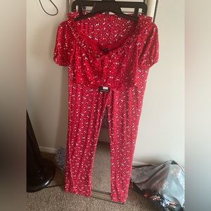 Pretty little thing floral two piece set (kinda wide pants)